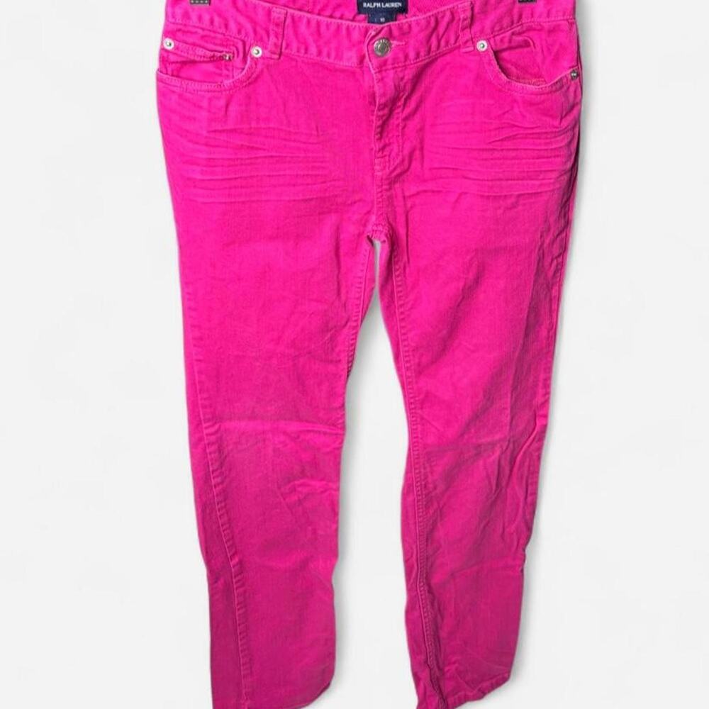 Ralph Lauren Girls Size 16 Bright Hot Pink Denim Pants Stretch Jeans